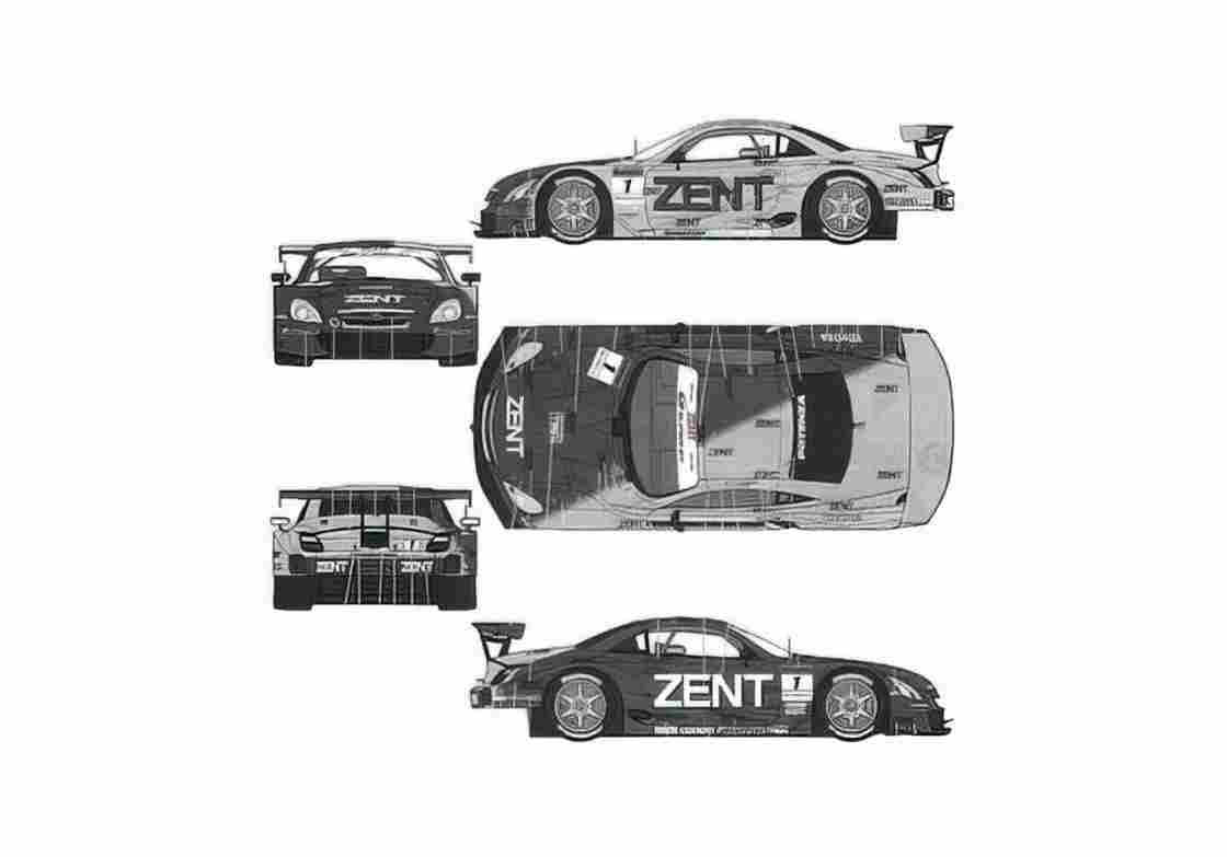 Blueprint Lexus SC 430 Zent Cerumo Coupe 2006 A4 Photo Print