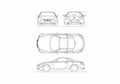 Blueprint Lexus SC Coupe 2007 A4 Photo Print