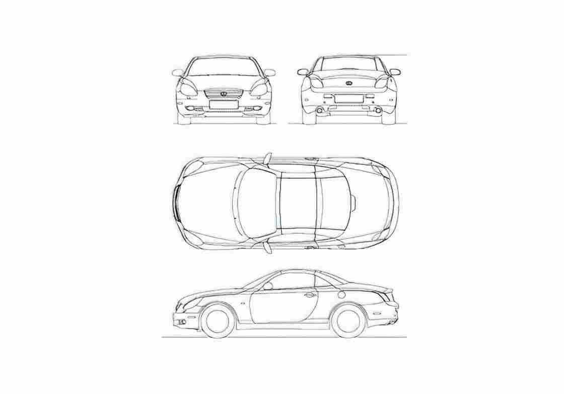 Blueprint Lexus SC Coupe 2007 A4 Photo Print