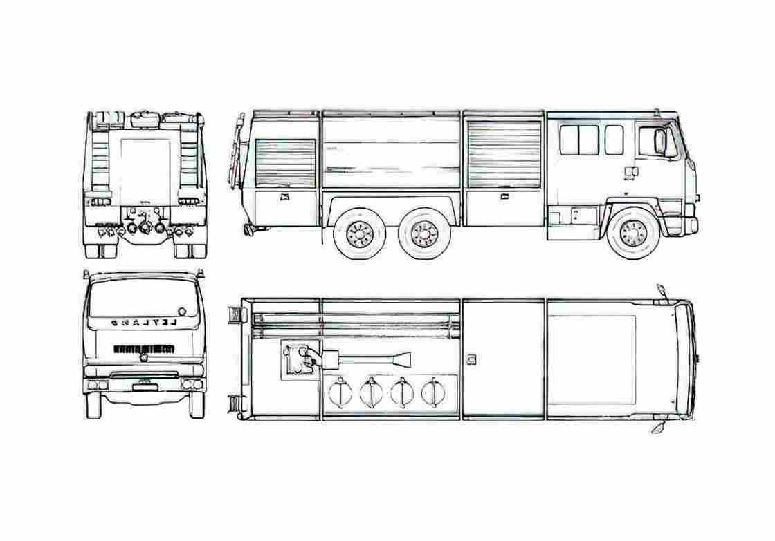 Blueprint Leyland Motors 300 Rosenbauer Fire Truck 1985 A4 Photo Print