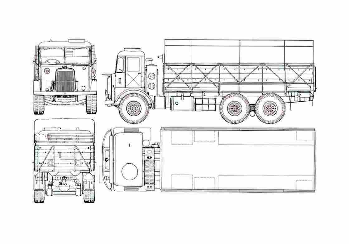 Blueprint Leyland Motors Hippo Truck 1944 A4 Photo Print