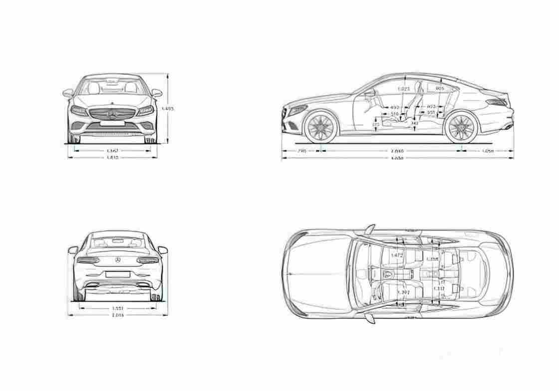 Blueprint MERCEDES BENZ C Class Coupe C205) 2016 1 01 01 A4 Photo Print