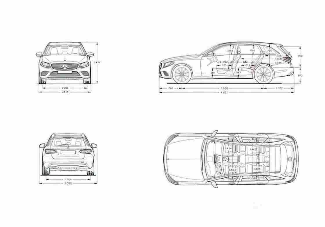 Blueprint MERCEDES BENZ C Class T Modell S205) 2018 1 01 01 A4 Photo Print