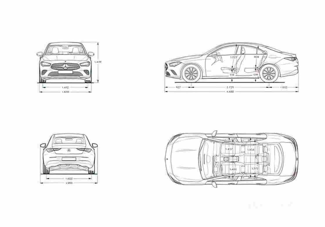 Blueprint MERCEDES BENZ CLA Coupe C118) 2019 1 01 01 A4 Photo Print
