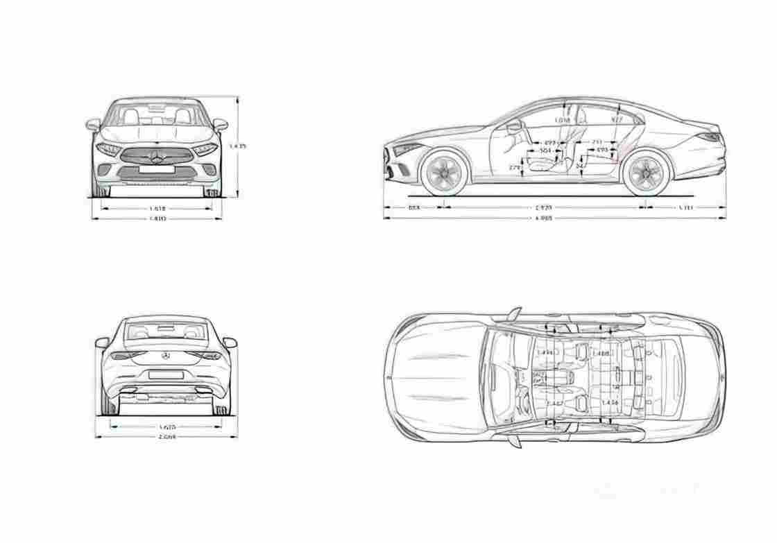 Blueprint MERCEDES BENZ CLS Class C257) 2018 1 01 01 A4 Photo Print