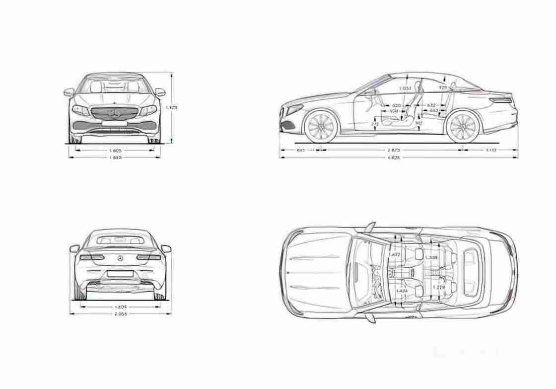 Blueprint MERCEDES BENZ E Class Cabriolet A238) 2017 1 01 01 A4 Photo Print