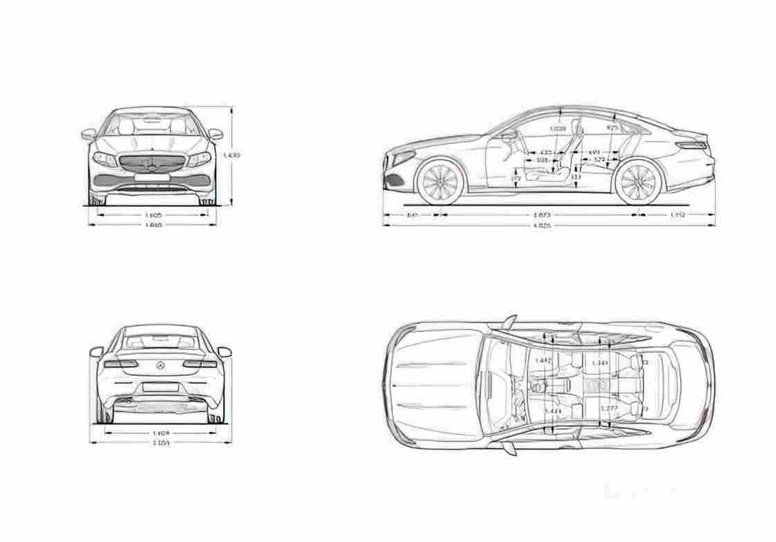 Blueprint MERCEDES BENZ E Class Coupe C238) 2016 1 01 01 A4 Photo Print