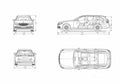 Blueprint MERCEDES BENZ E Class T Modell All Terrain S213) 2017 1 01 A4 Photo Print
