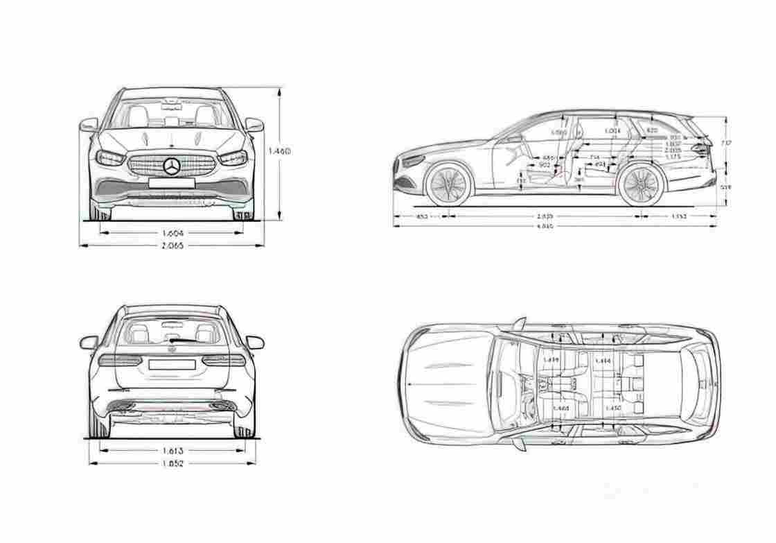 Blueprint MERCEDES BENZ E Class T Modell S213) 2016 1 01 01 A4 Photo Print