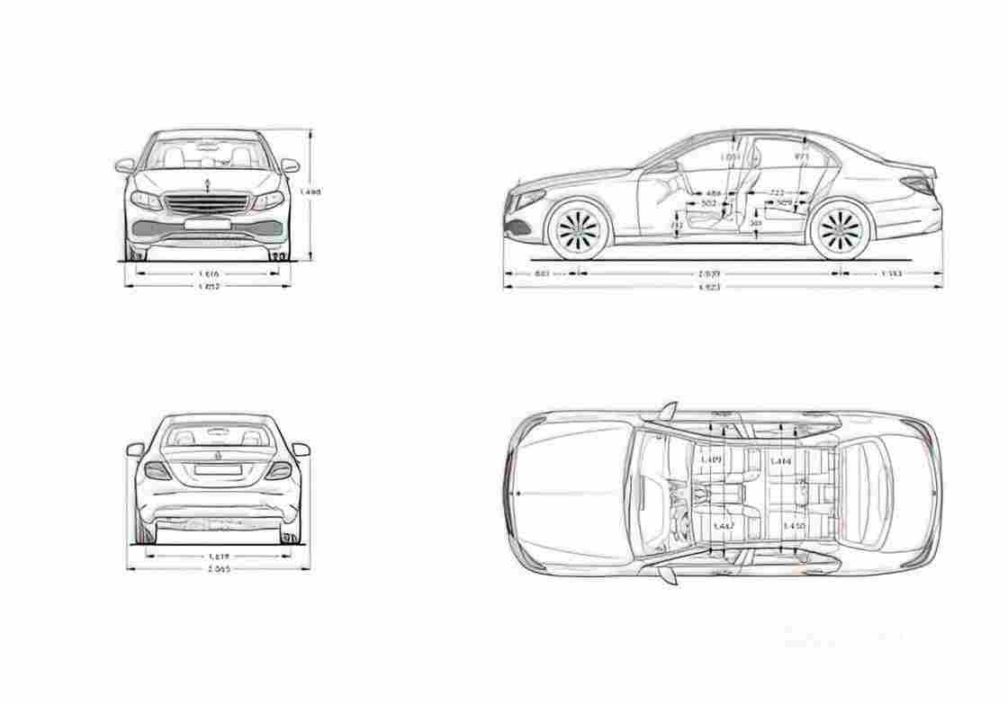 Blueprint MERCEDES BENZ E Class W213) 2016 1 01 01 A4 Photo Print