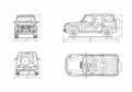 Blueprint MERCEDES BENZ G CLass W464) 2018 1 01 A4 Photo Print