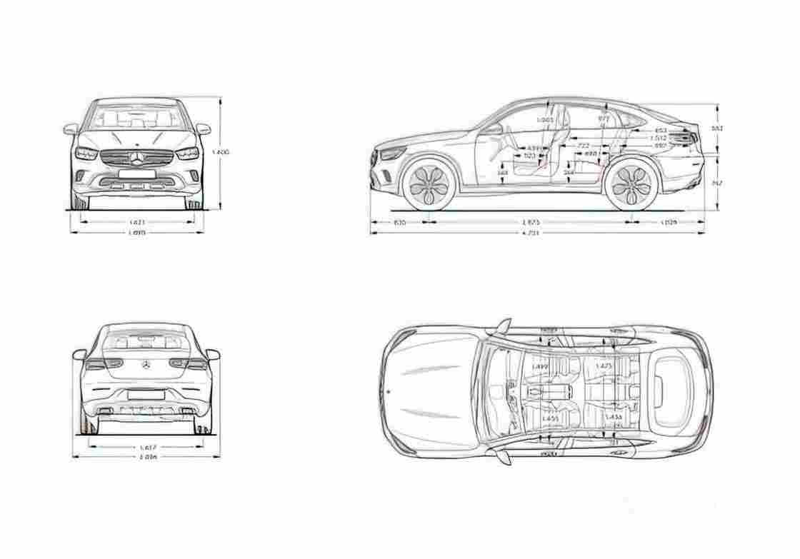Blueprint MERCEDES BENZ GLC Coupe C253) 2019 1 01 A4 Photo Print