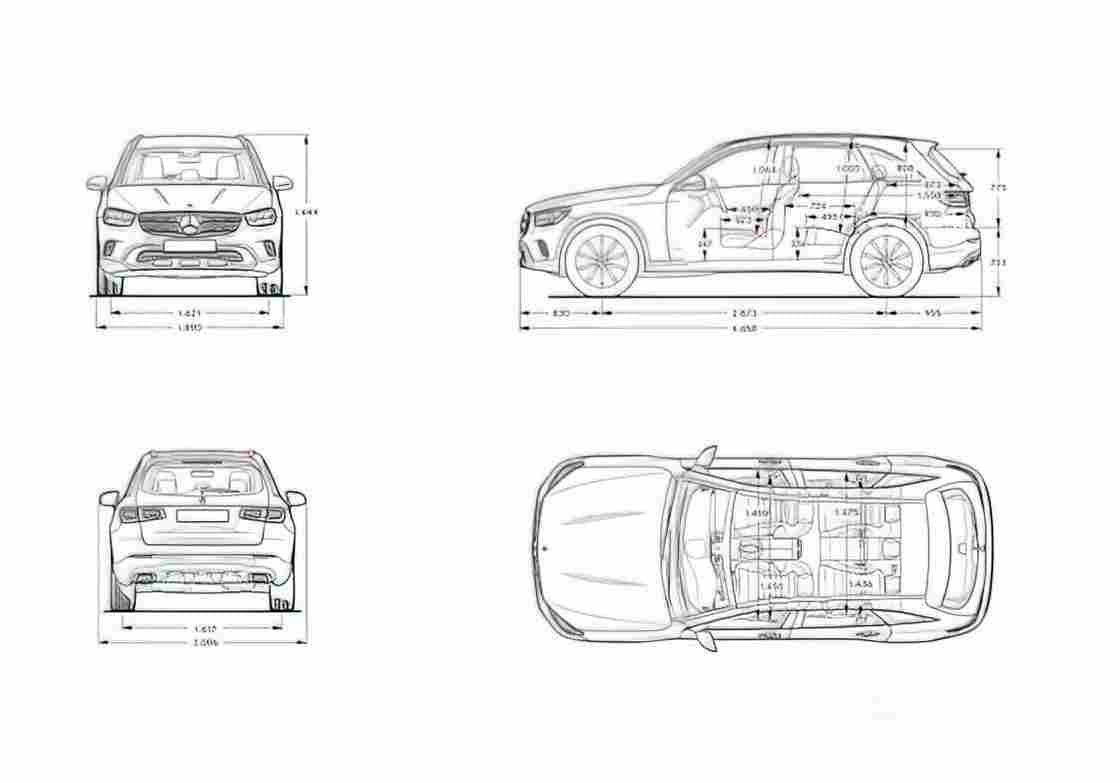 Blueprint MERCEDES BENZ GLC X253) 2019 1 01 A4 Photo Print