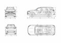 Blueprint MERCEDES BENZ GLS X167) 2019 1 01 A4 Photo Print