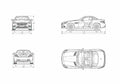 Blueprint MERCEDES BENZ SLC Class R172) 2016 1 01 A4 Photo Print