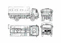 Blueprint Mercedes Benz 1017A Truck 1978 A4 Photo Print