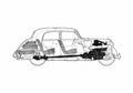 Blueprint Mercedes Benz 170 Sedan 1952 A4 Photo Print