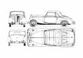 Blueprint Mercedes Benz 170S W136 Cabriolet 1949 A4 Photo Print