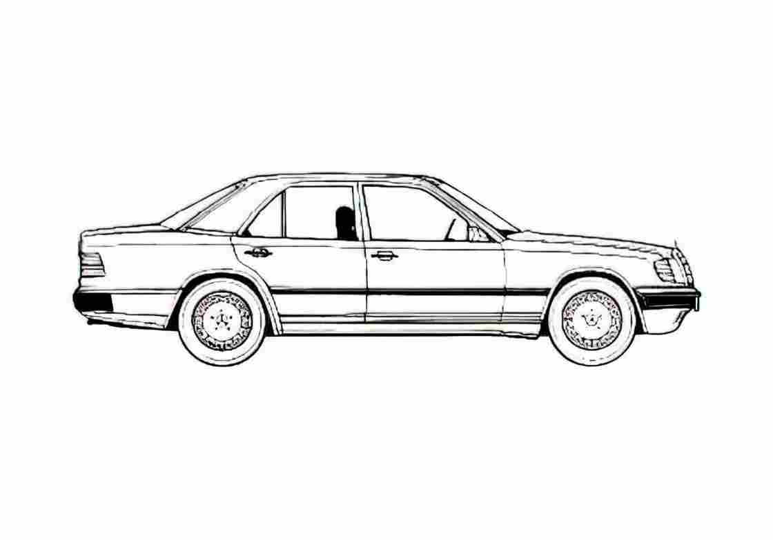 Blueprint Mercedes Benz 190E 2.3 Sedan 1986 A4 Photo Print