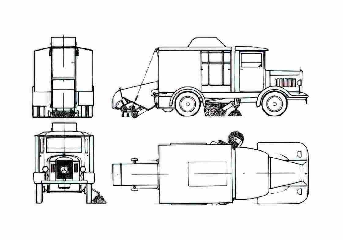 Blueprint Mercedes Benz 2000 Truck 1930 A4 Photo Print