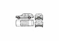 Blueprint Mercedes Benz 280TE S123 1977 A4 Photo Print