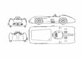 Blueprint Mercedes Benz 300SLR W198II Roadster 1956 A4 Photo Print
