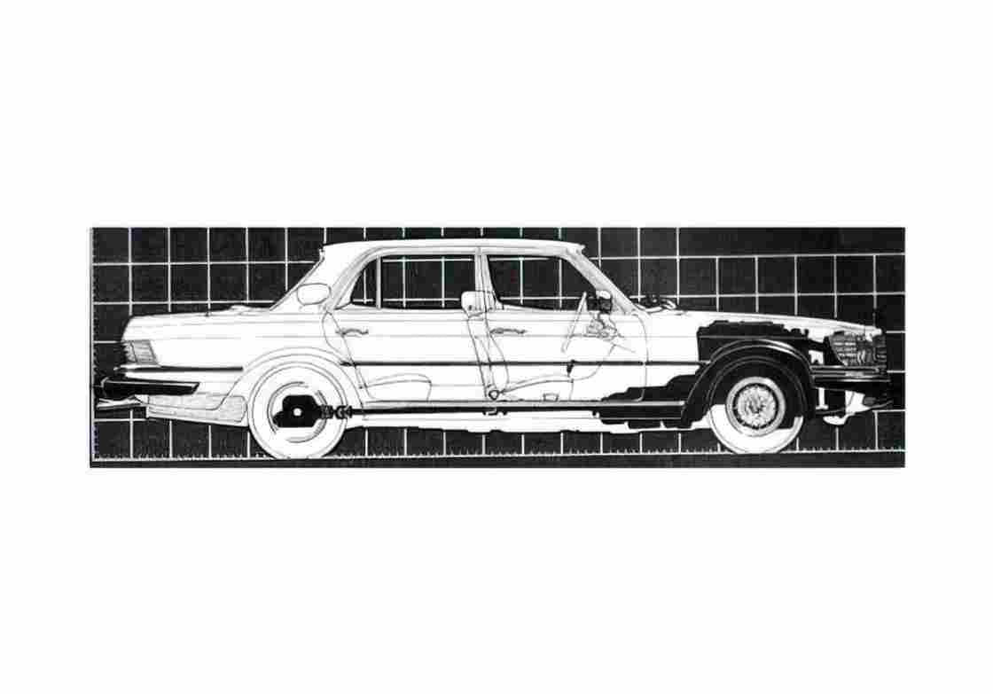 Blueprint Mercedes Benz 450SEL Sedan A4 Photo Print
