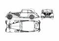 Blueprint Mercedes Benz 540K Cabriolet 1937 A4 Photo Print