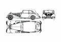 Blueprint Mercedes Benz 540K Sedan 1955 A4 Photo Print