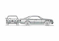 Blueprint Mercedes Benz 560SEC Coupe 1986 A4 Photo Print