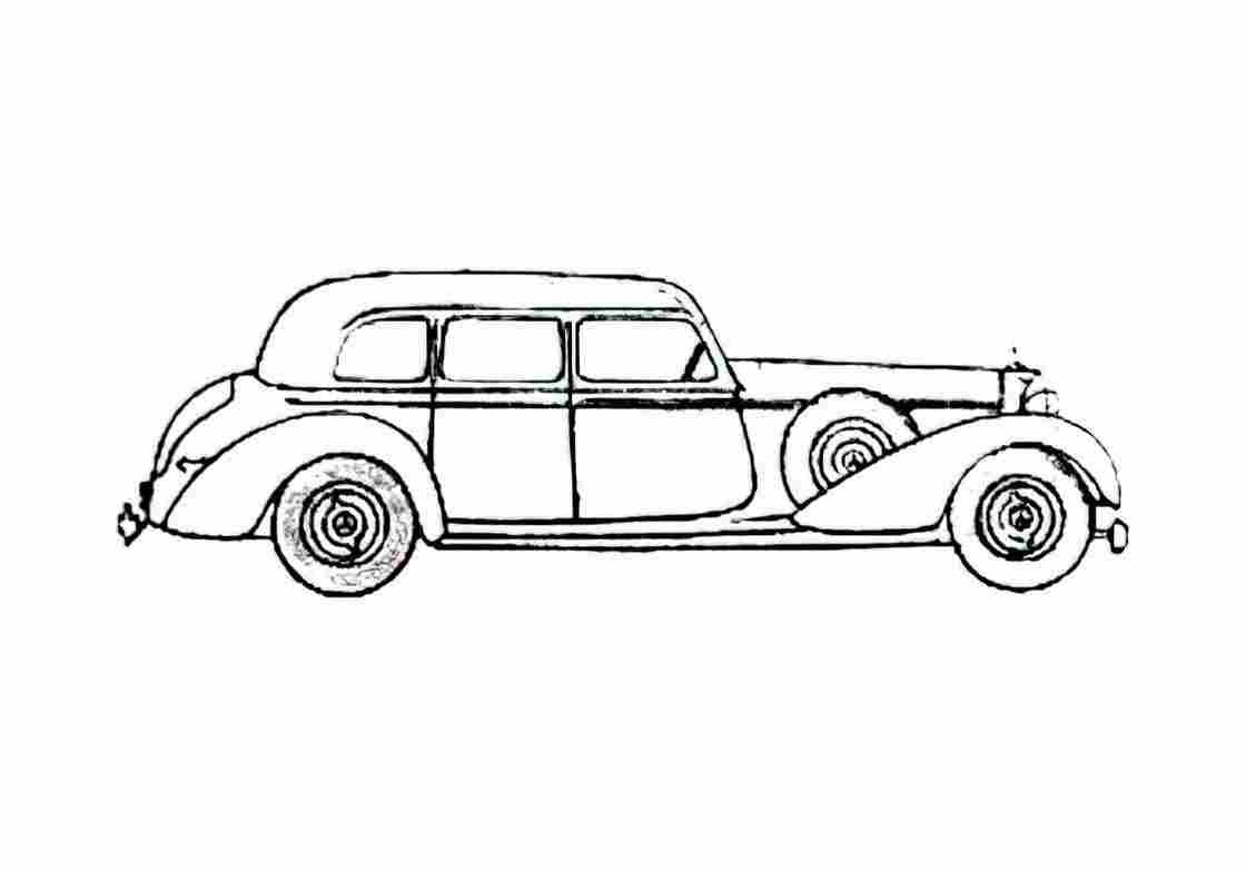 Blueprint Mercedes Benz 770 Sedan 1937 A4 Photo Print