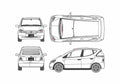 Blueprint Mercedes Benz A Class W168 A160 Hatchback 1997 A4 Photo Print