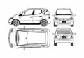 Blueprint Mercedes Benz A Class W168 A160 Hatchback 2002 A4 Photo Print