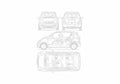 Blueprint Mercedes Benz A Class W168 Hatchback 1997 A4 Photo Print