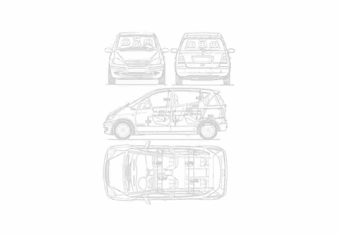 Blueprint Mercedes Benz A Class W168 Hatchback 1997 A4 Photo Print