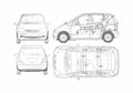 Blueprint Mercedes Benz A Class W169 Hatchback 2004 A4 Photo Print