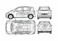 Blueprint Mercedes Benz A Class W169 Hatchback 2006 A4 Photo Print