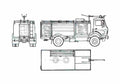 Blueprint Mercedes Benz AK1719 30 Fire Truck 1982 A4 Photo Print