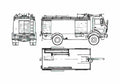 Blueprint Mercedes Benz AK719 Fire Truck 1979 A4 Photo Print