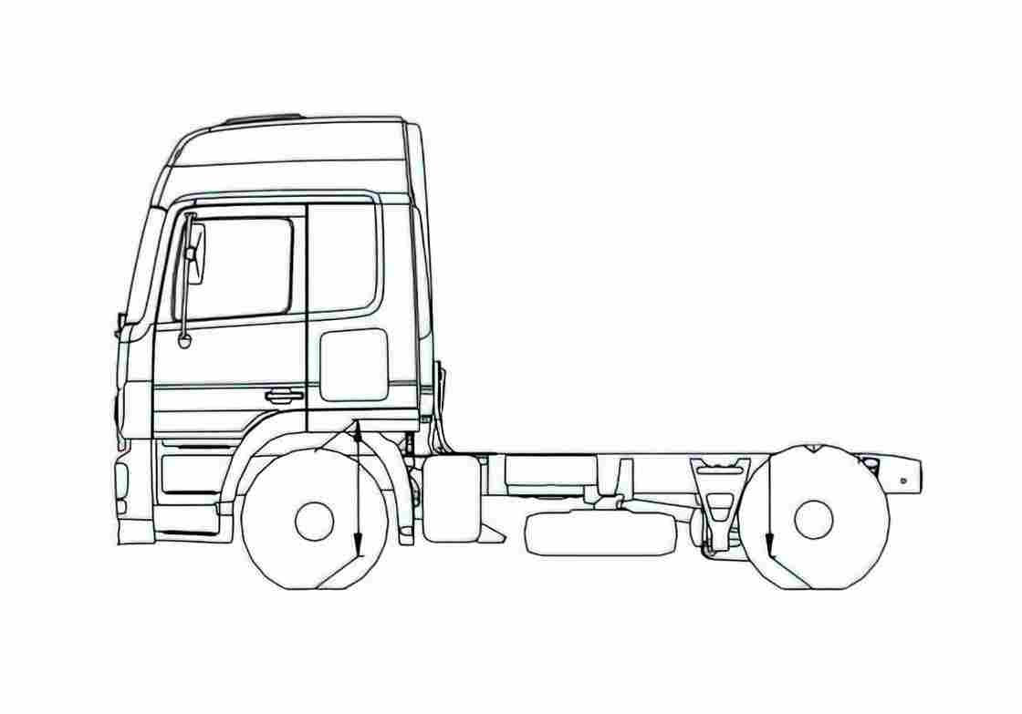 Blueprint Mercedes Benz Actros 18LS Truck A4 Photo Print