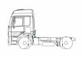Blueprint Mercedes Benz Actros 18MLS Midliner Truck A4 Photo Print