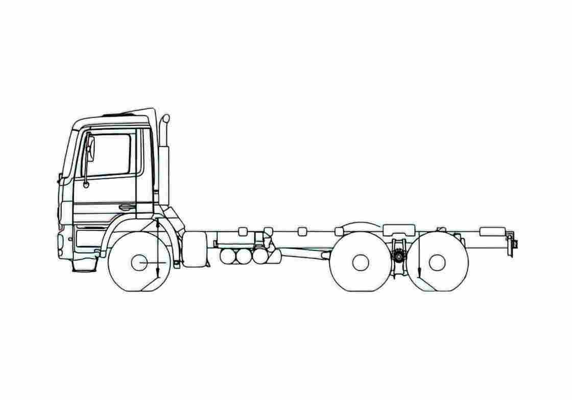 Blueprint Mercedes Benz Actros 33B 6x4 Truck A4 Photo Print