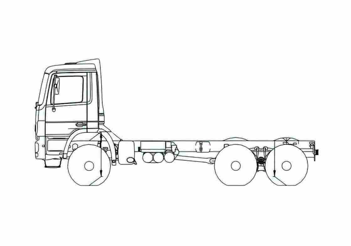 Blueprint Mercedes Benz Actros 33K 6x4 Truck A4 Photo Print