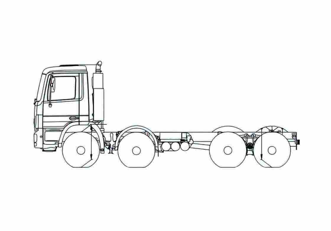 Blueprint Mercedes Benz Actros 41K 8x4 Truck A4 Photo Print