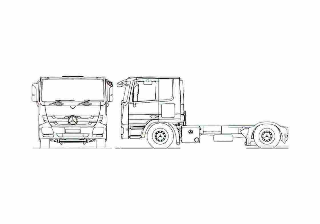 Blueprint Mercedes Benz Actros 4x2 Car Transporter Tractor Truck 2010 A4 Photo Print