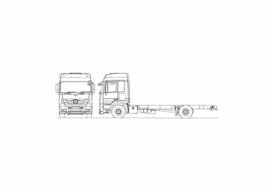 Blueprint Mercedes Benz Actros 4x2 Rigid Truck 2010 01 A4 Photo Print