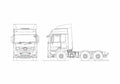 Blueprint Mercedes Benz Actros 6x2 Tractor Truck 2010 A4 Photo Print