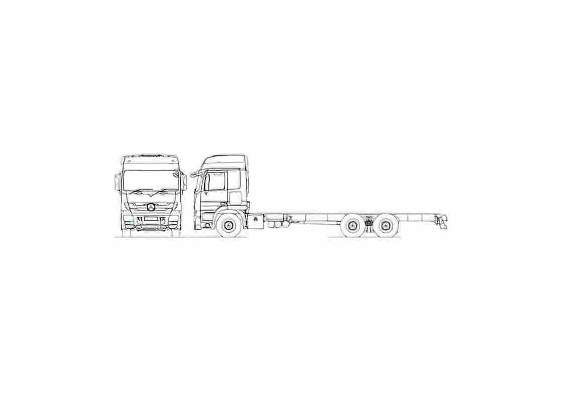 Blueprint Mercedes Benz Actros 6x4 Rigid Truck 2010 01 A4 Photo Print