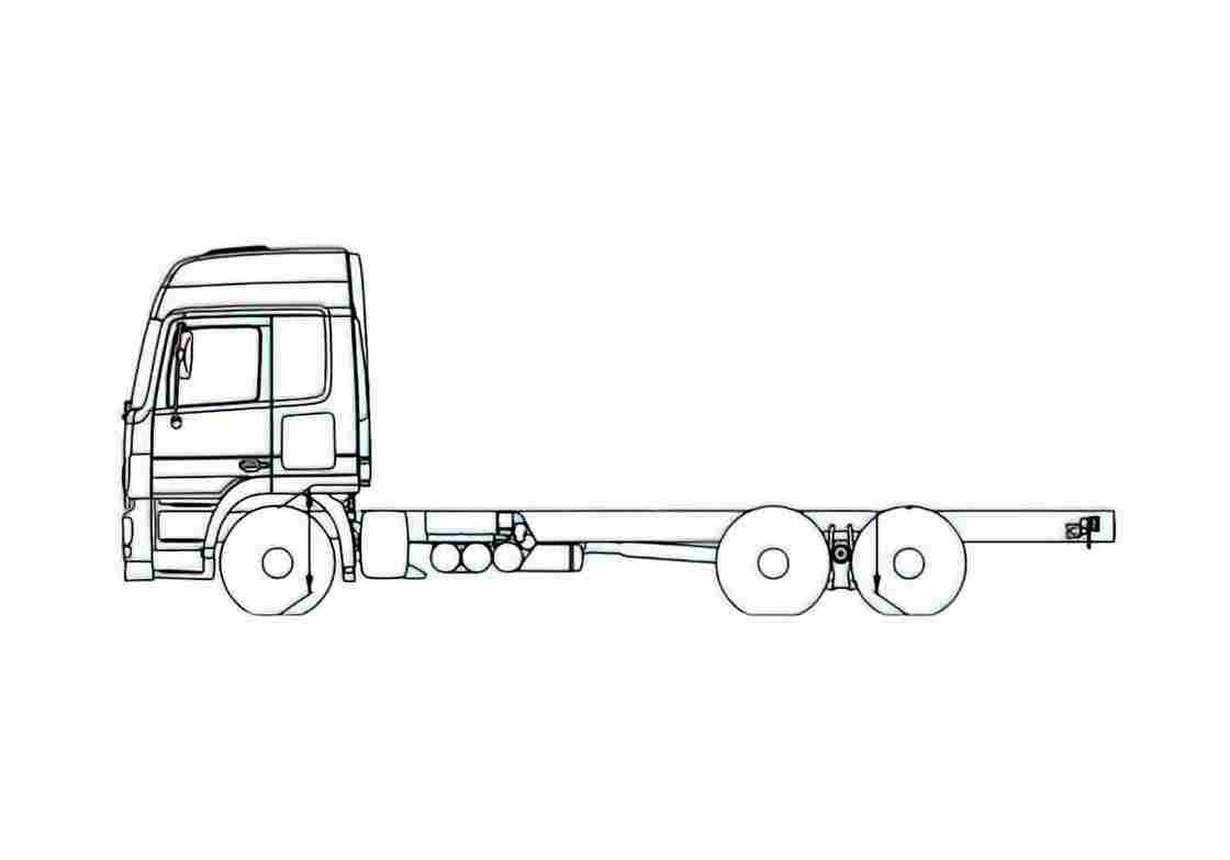 Blueprint Mercedes Benz Actros 6x4 Truck A4 Photo Print
