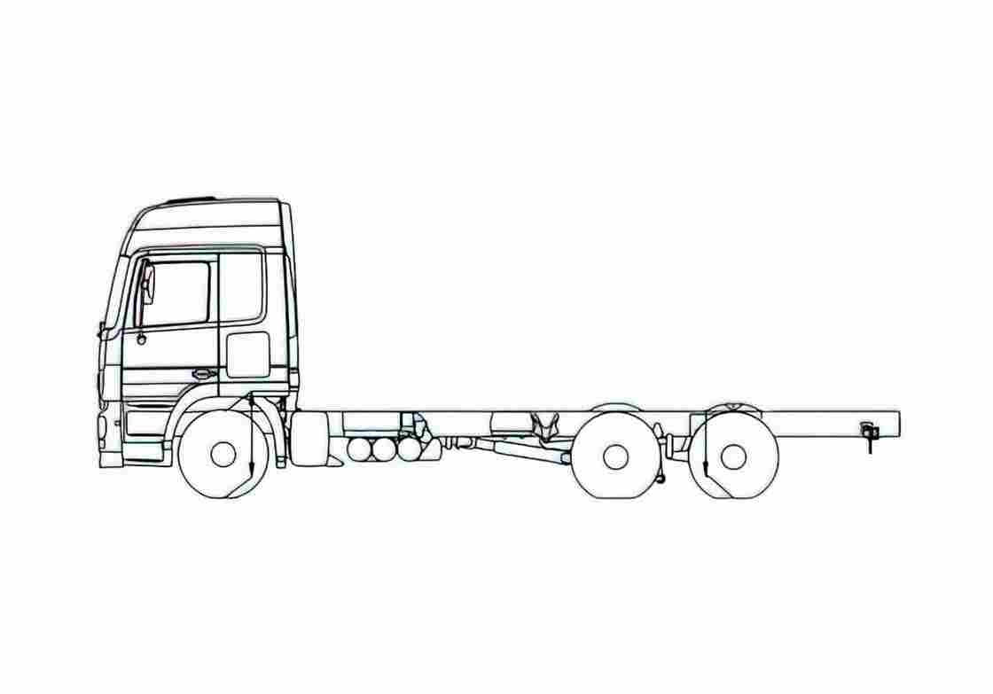Blueprint Mercedes Benz Actros DNA 6x2 Truck A4 Photo Print